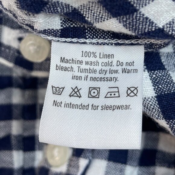 Janie And Jack Baby Boy Navy & White Gingham Button-Down Shirt Size 12-18 M - Picture 6 of 6